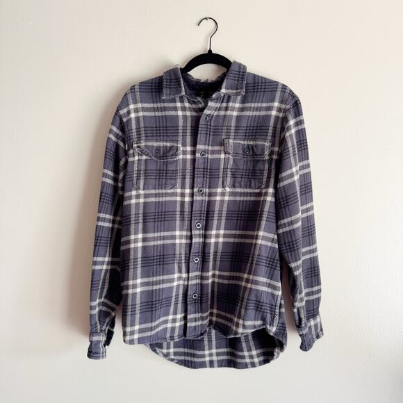 Woolrich Grey Plaid Flannel Shirt Jacket Shacket - Medium - Picture 8 of 8
